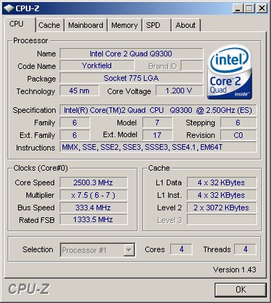 Benchmark procesora Intel Core 2 Quad Q9300