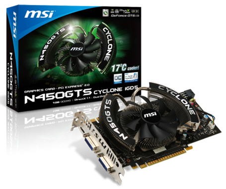MSI, 19 kart GeForce GTS 450