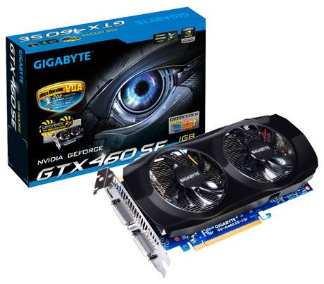 Delikatnie podkręcony Gigabyte GeForce GTX 460 SE