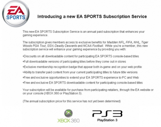 EA Sports planuje wprowadzenie opłat w swoich grach