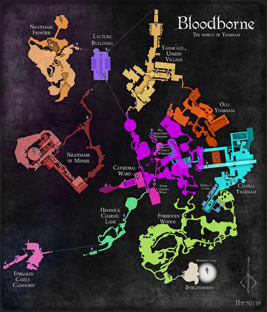 Jak prezentuje się mapa Bloodborne w całej okazałości?