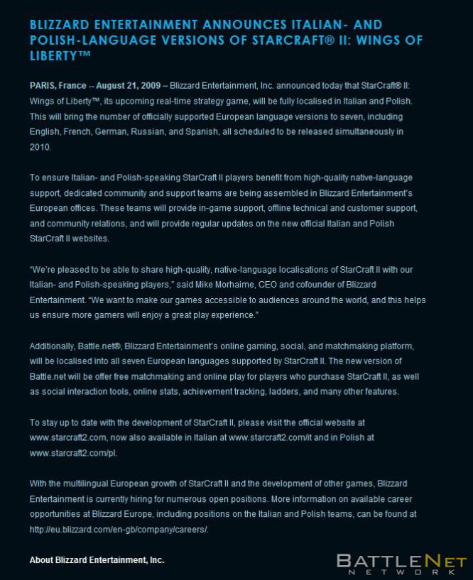 Blizzard: Starcraft II w pełnej polskiej wersji językowej