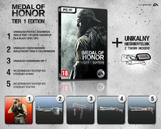 Medal of Honor: Tier 1 Edition w przedsprzedaży w sklepie gram.pl