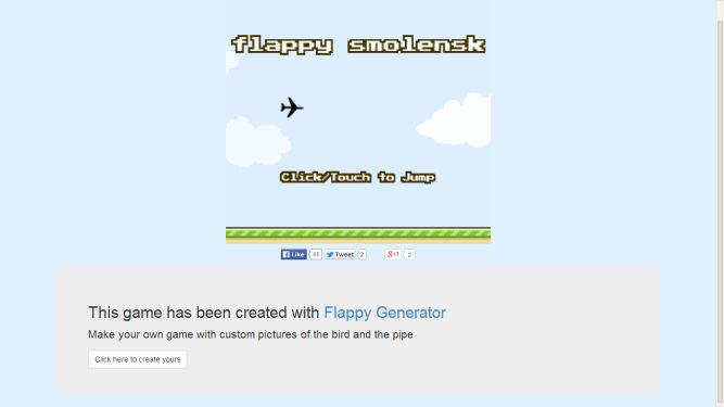 Flappy Smolensk, czyli klon Flappy Bird z samolotem omijającym brzozy