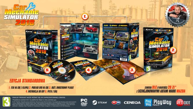 Cenega zapowiada pudełkową wersję Car Mechanic Simulator 2018, gra ukaże się 21 lipca
