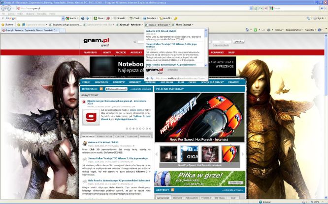 Prezentujemy przeglądarkę Internet Explorer 8, zmodyfikowaną specjalnie dla gram.pl!