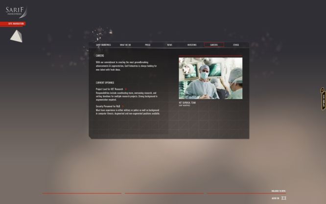 Sarif Industries - odwiedź stronę ze świata gry Deus Ex: Human Revolution 