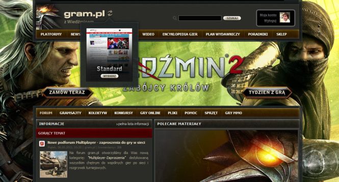 Wiedźmiński layout na gram.pl - jak go wyłączyć i dlaczego nie warto tego robić jeśli jest się fanem gry?    