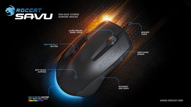 Roccat Savu Mid-Size Hybrid Gaming Mouse - pierwsze szczegóły