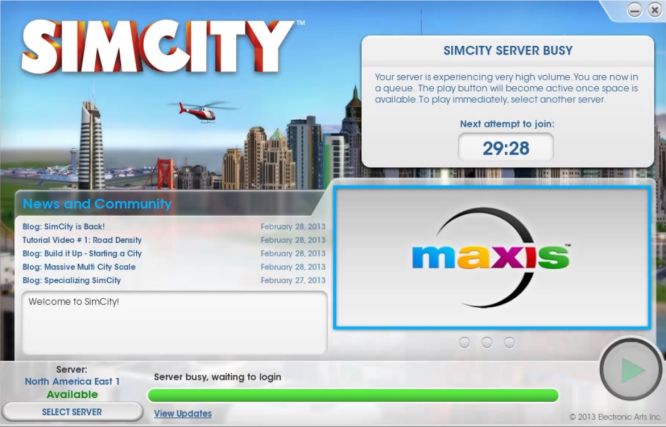 Nieudana premiera SimCity za oceanem, EA przeprasza i  obiecuje, że w Europie obejdzie się bez przykrych niespodzianek