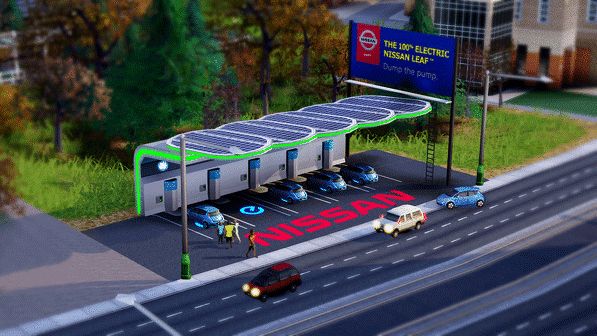 Darmowe DLC do SimCity - stacja ładująca pojazdy Nissan LEAF, która uszczęśliwi wszystkie Simy