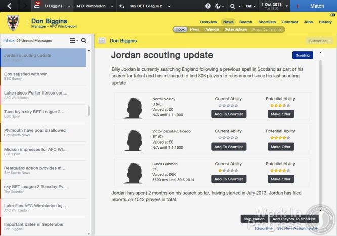 Football Manager 2014 - ekran newsów i interfejs przedstawione na filmach