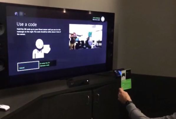 Xbox One: Skanowanie kodów QR przez Kinect na filmie