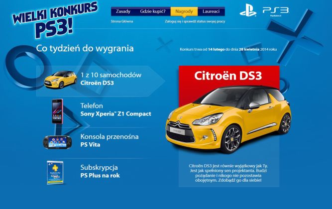 Pierwszy Citroën DS3 już rozdany - ale Wielki Konkurs PS3 trwa nadal!