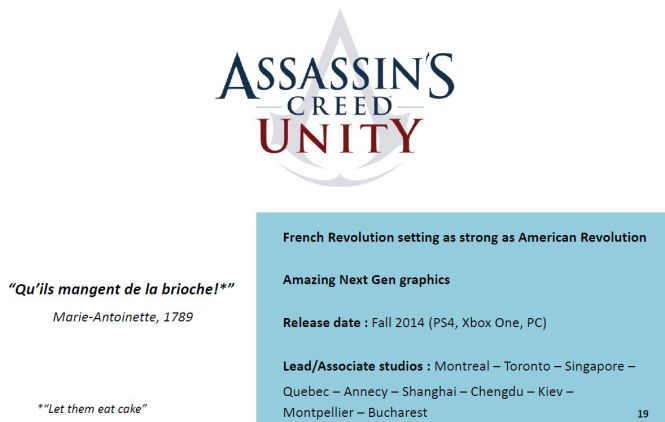 Dwie gry spod znaku Assassin's Creed w tym roku, Unity jedną z nich