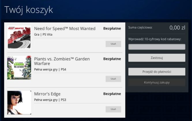 Mirror's Edge, Need for Speed: Most Wanted i Plants vs. Zombies: Garden Warfare do jutra za darmo w PlayStation Store