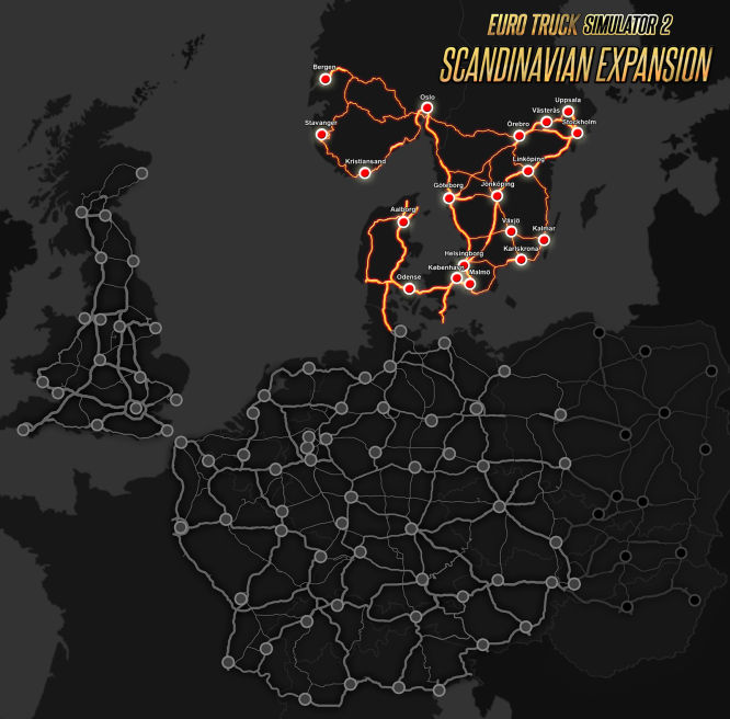 Skandynawskie DLC do Euro Truck Simulator 2 doda do gry 19 nowych miast