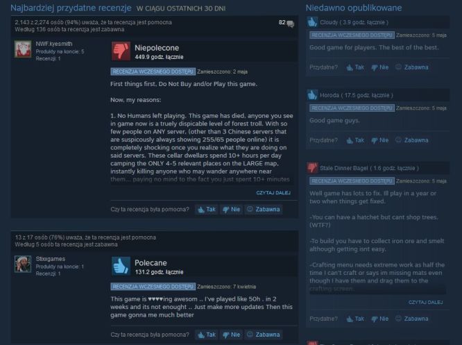 Valve wprowadziło zmiany w wyświetlaniu recenzji na Steam