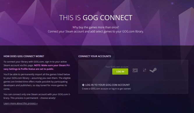 GOG Connect pozwoli na przypisanie do biblioteki niektórych gier ze Steama 