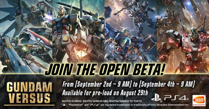 Otwarta beta Gundam Versus rozpocznie się na początku września