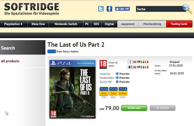 The Last of Us Part II ulokowane w szwajcarskim sklepie – z ceną i datą premiery