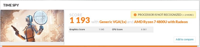 AMD Ryzen 7 4800U przegania Tiger Like U w Time Spy CPU