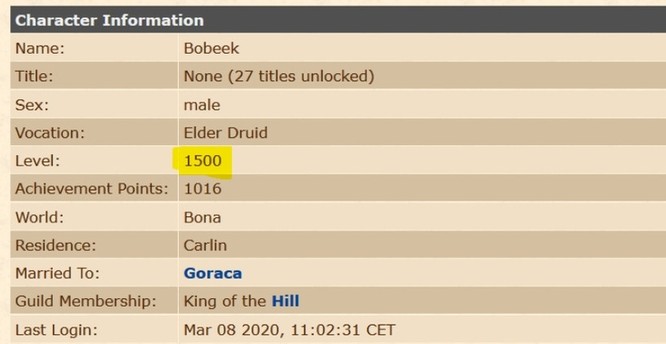 Gracz z Polski jako pierwszy w historii osiągnął poziom 1500 w Tibii