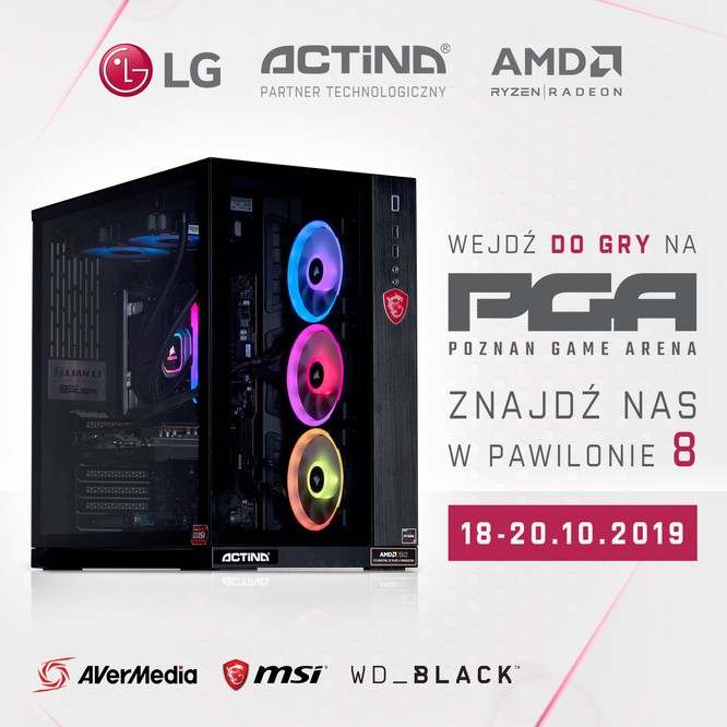 Poznań Game Arena: ACTINA i LG na stoisku z producentami AMD, WD Black, Avermedia, MSI i Fortnite!