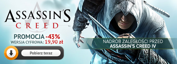 Tylko dziś w sklepie gram.pl! Wersja cyfrowa pierwszej części Assassin's Creed w cenie 19,90 złotych!