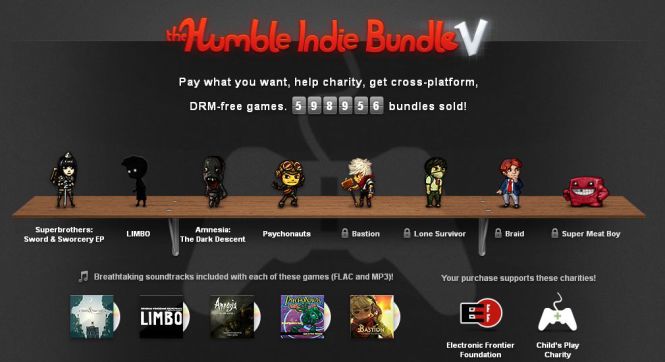 Humble Indie Bundle V zarobiło rekordowe 5 milionów dolarów!